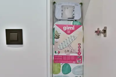 a door with a bag of gintm on it at Belgrade City Escape - Genex in Belgrade