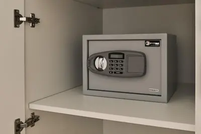 a microwave oven sitting on a shelf in a bathroom at Belgrade City Escape - Belgrade Waterfront BW Aqua in Belgrade