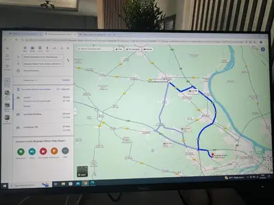 a computer screen with a map on it at Sremsky inn in Stara Pazova