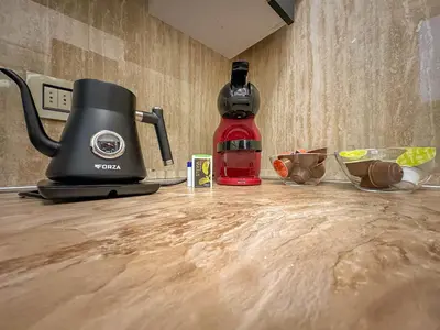a blender sitting on top of a kitchen counter at Djuras residence in the center of Belgrade in Belgrade