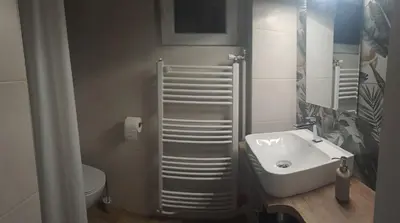a bathroom with a toilet and a sink at Apartment Ivon in Belgrade