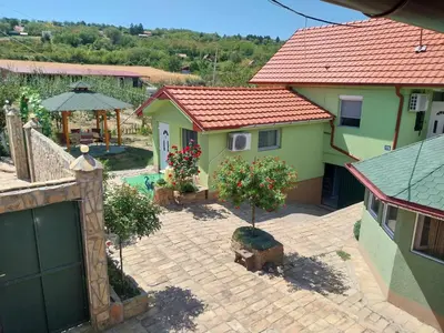 an aerial view of a house with a yard at R&H apartmani in Slankamenački Vinogradi