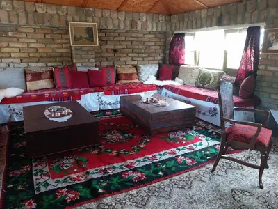 a living room with a couch and a table at R&H apartmani in Slankamenački Vinogradi