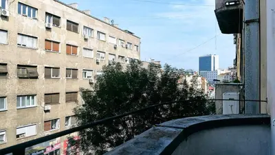 a view of a building from a balcony at Kalina Apartman in Belgrade