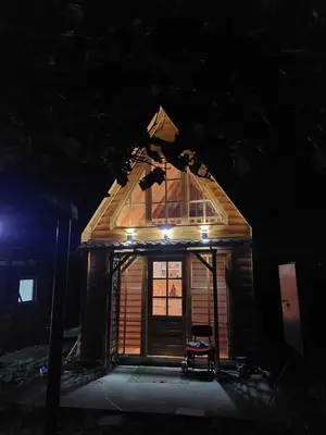 a house is being constructed in the dark at Danube Oasis Stevantown 3 in Stari Banovci