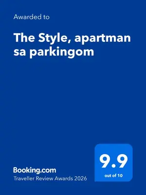 a screenshot of a cell phone with the text upgraded to the style apartment san at The Style, apartman sa parkingom in Belgrade