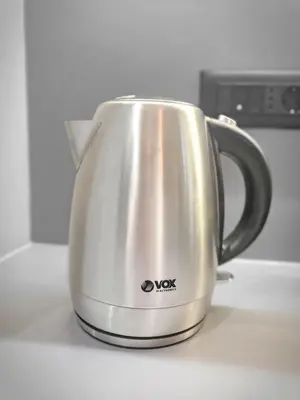 a silver tea kettle sitting on top of a counter at Belgrade Waterfront PROMO PRICE in Belgrade