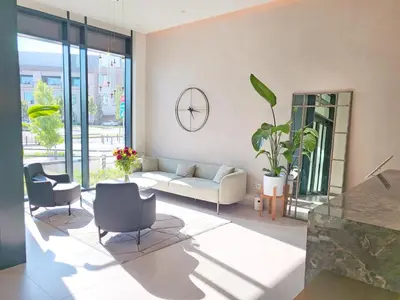 a living room with a couch and some chairs at Belgrade Waterfront PROMO PRICE in Belgrade