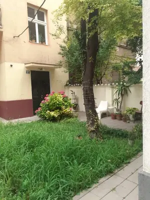a house with a tree in the yard at Classy and cozy near Tasmajdan park and Flower Piazza in Belgrade