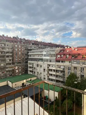 a group of apartment buildings with red roofs at Oasis Residences B in Belgrade