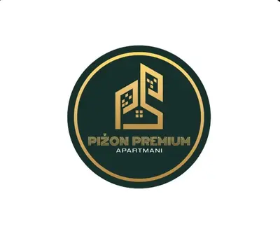 a green and gold logo for a program premium apartments at Stan na dan PREMIUM 1 Obrenovac in Obrenovac