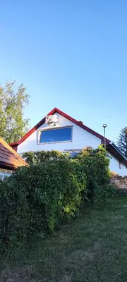 a house with a large bush in front of it at Mali Raj in Beška