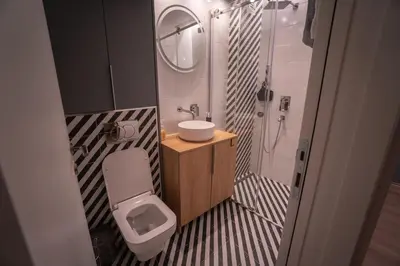 a bathroom with a sink and a toilet at Zen na dan, Belgrade in Belgrade