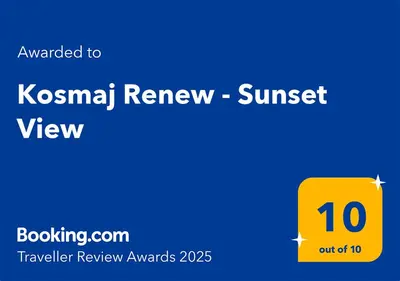 a yellow box with the text translated to kosannari renew sunset view at Kosmaj Renew - Sunset View in Koraćica