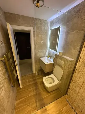 a bathroom with a toilet and a sink at Apartman Dorćol VS60 in Belgrade
