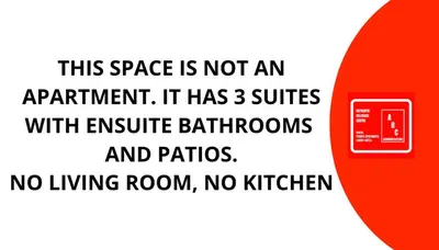 a sign that says this space is not an apartment at Authentic Belgrade Centre - 3 Suites in One Space, with patios in courtyard for smokers in Belgrade
