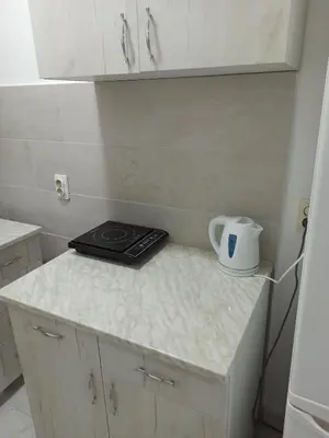 a kitchen counter with a toaster on top of it at Beograd, Oaza Palilula, 2 in Borča
