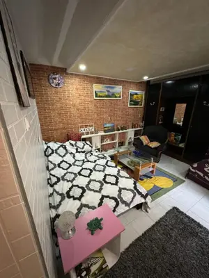 a bedroom with a bed and a chair in a room at Jakovljević Apartment in Belgrade