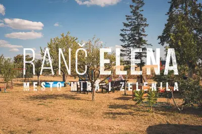 a large sign that says dancing element in a park at Ranč Elena in Ruma