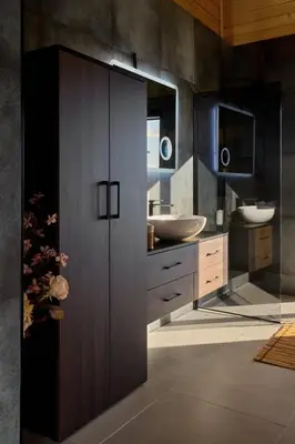 a bathroom with a sink and two sinks at Casa del Corniolo Spa and Pool House Fruška gora in Čortanovci