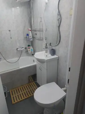 a bathroom with a toilet and a sink and a shower at Nadja City Center in Belgrade