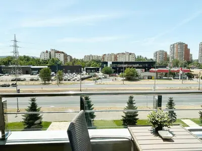 a view of a city from a balcony at SARA Lux A Blok in Belgrade