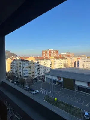 a view of a city with buildings and a parking lot at Oasis Residences A in Belgrade