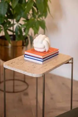 a small table with books on top of it at Designer flat with character in Belgrade