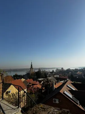 a view of a city from the roof of a building at Johnny Apartment in Belgrade