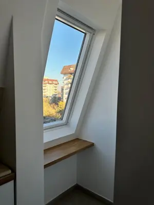 a window in a room with a window sill at Dorcol Dream Apartment City View Terrace in Belgrade