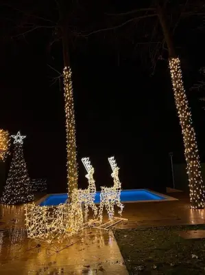 a christmas light display with a christmas tree at Riverhouse PIER in Beograd