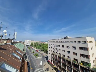 a view of a city street with a building at Apartment Vera in Belgrade