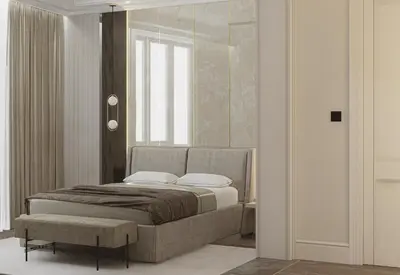 a bedroom with a bed and a window at Heaven Luxury Suites in Belgrade