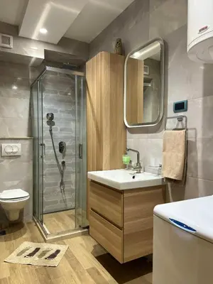 a bathroom with a shower and a sink and a toilet at ATHOS Luxury Stay - Luxury and Comfort in the Center of Zvezdara in Belgrade