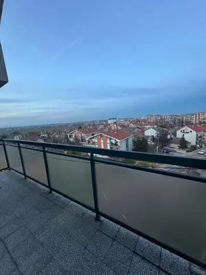 a view of a city from a balcony at Apartman Riven in Borča