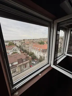 a view of a city from a window at Bann1 in Belgrade