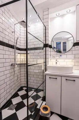 a bathroom with a sink and a mirror at Elegant, Chique & Spacious Boho Loft in Belgrade