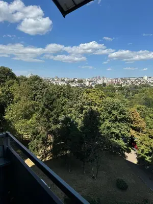 a view of a city from a balcony at Marakana in Belgrade