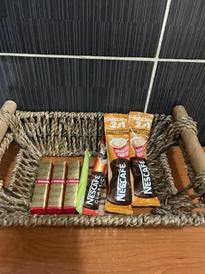 a basket with several different types of snacks on it at City Vibe in Belgrade