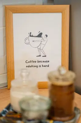 a picture of a cat in a picture frame on a table at VP apartment in Belgrade