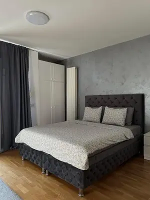 a bedroom with a large bed in a room at Apartman Tara1 in Belgrade