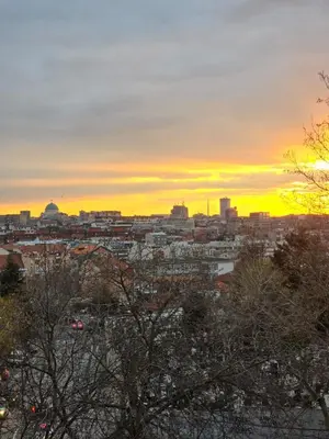 a view of a city at sunset at Urban Panorama in Belgrade