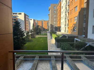 a view of a park in a city with buildings at A Blok A12 in Belgrade