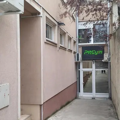 a sign on the side of a building at Lola 2 in Belgrade