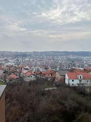 a view of a city with houses and buildings at Mimura stan 2 in Belgrade