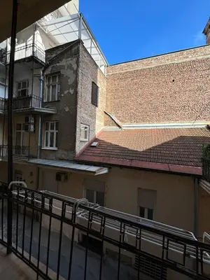 a view of a building from a balcony at Apartment Dana in Belgrade