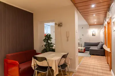 a living room with a table and a couch at Apartment F14 in Belgrade