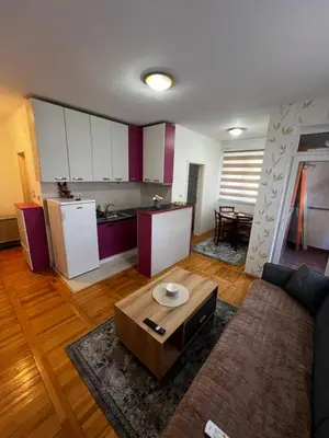 a living room with a couch and a table at Biser 4 in Belgrade