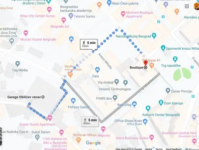a map of the city of chicago with attractions at Boutique Rooms in Belgrade
