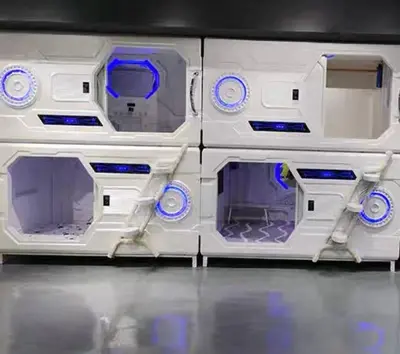 a white box withartments on a shelf on a table at Belgrade Airport Luxury single bed in Surčin